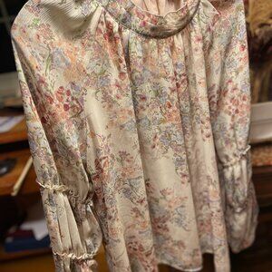 Flowy peasant blouse with tiered sleeves